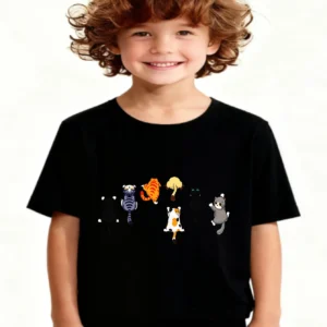 Climbing Cat Design Short Sleeve T-Shirt