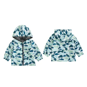 Unisex Long-Sleeved Mesh Lined Camouflage Jacket with Pockets & Separating Zipper