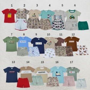 Boys 2 Piece Short Sleeve T-shirt & Elastic Waist Shorts Set