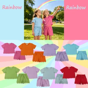Scalloped Edge Shorts and Shirt Set