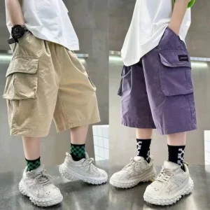 Boys Calf Length Big Pocket Cargo Shorts