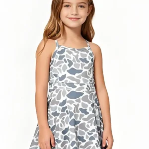 Grey Camo Dress with Shoulder Straps
