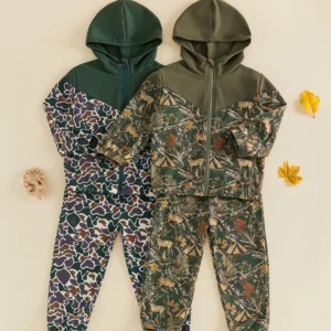 Unisex Padded Camo Hoodie & Matching Drawstring Pants