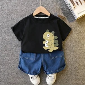 Boys Dinosaur T-shirt & Denim Shorts