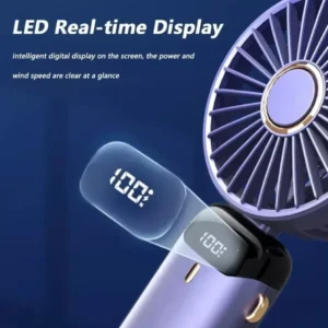 Portable, Rechargeable 5-Speed Folding Handheld & Desk Fan