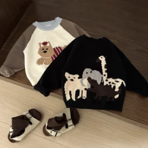 Unisex Animal Print Knitted Sweater
